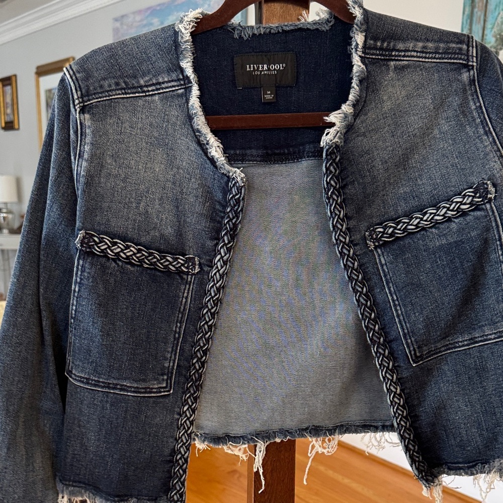 Liverpool Blue Denim Jacket with Braided Trim